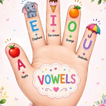 Vowels chart used for grammar learning